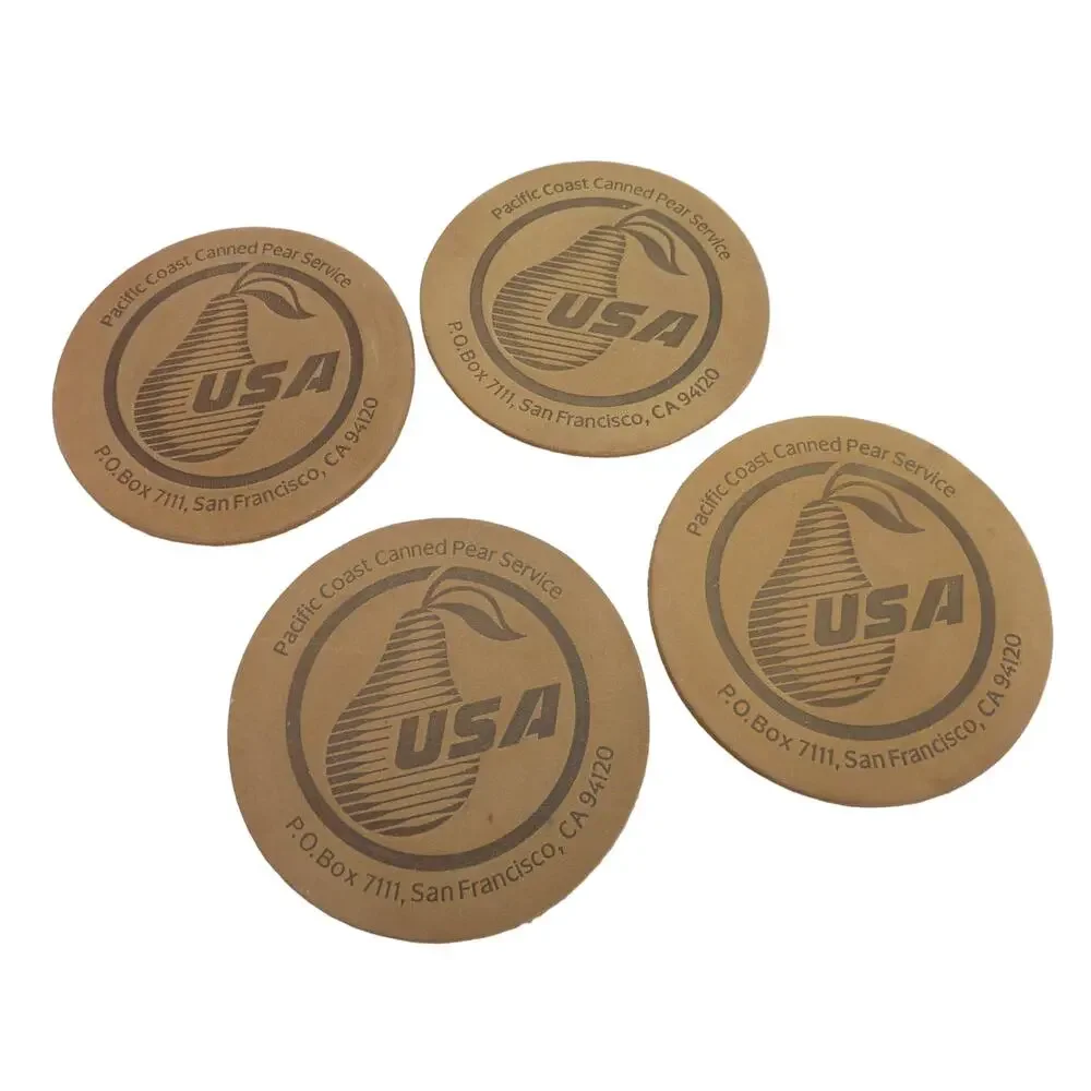 Vintage Beer Drink Coaster San Francisco Pear USA Leather